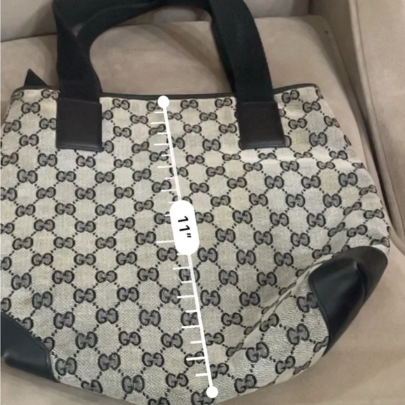 Gucci Black and Gray Signature Tote